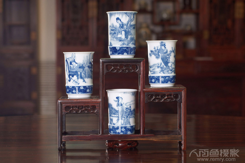 烟台九段烧青花瓷,烟台瓷器摄影,烟台青花瓷摄影