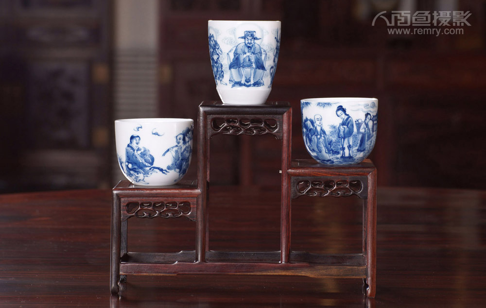 烟台九段烧青花瓷,烟台瓷器摄影,烟台青花瓷摄影