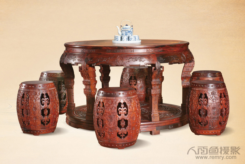 圆鼓桌七件套摄影,烟台实木家具摄影,烟台古典家具摄影 圆鼓桌七件套摄影,烟台实木家具摄影,烟台古典家具摄影
