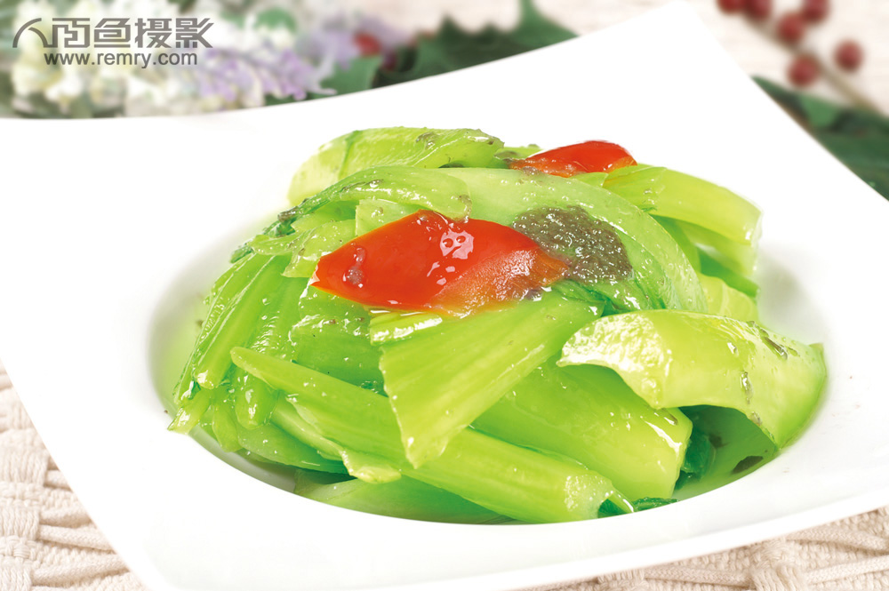 烟台凉菜摄影,烟台湘菜摄影,烟台鲁菜摄影,虾酱炒有机芥菜摄影