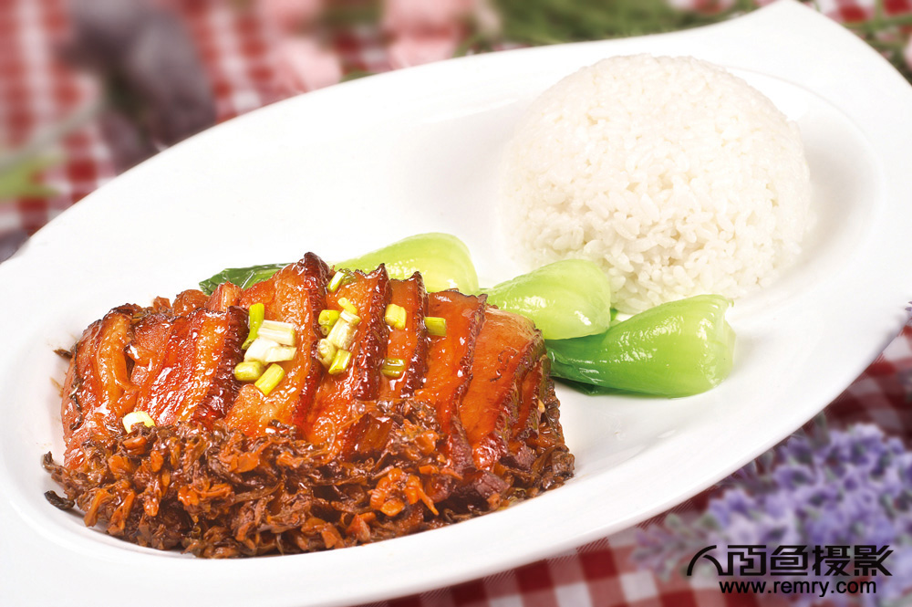 烟台菜谱摄影,烟台美食摄影,烟台菜品摄影,梅菜扣肉米饭套餐摄影