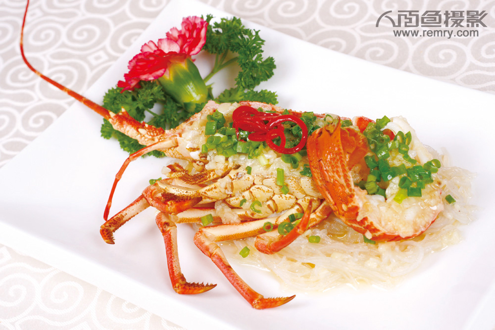 烟台菜谱摄影,烟台美食摄影,蒜茸龙虾仔摄影