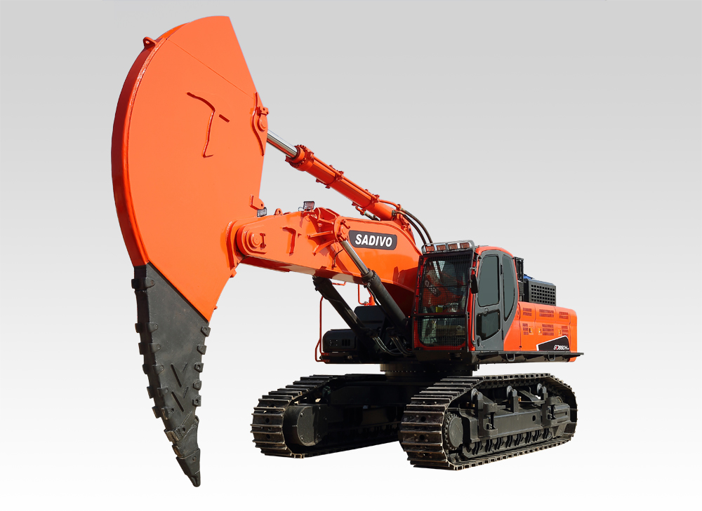 烟台钩臂挖掘机摄影