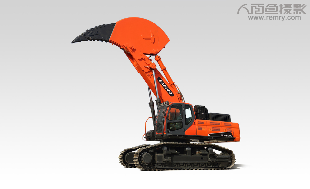 烟台钩臂挖掘机摄影